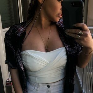 White Bandeau top with ties